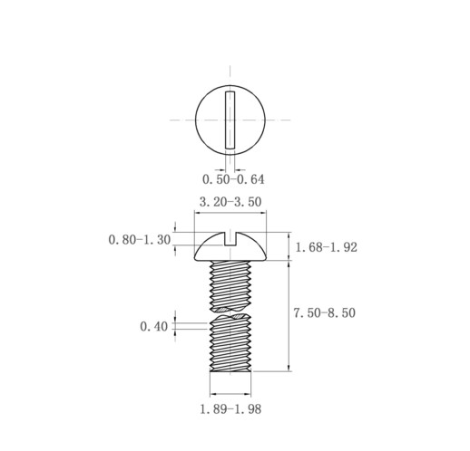 gb67-76 m2*8 一字半圆头机螺钉