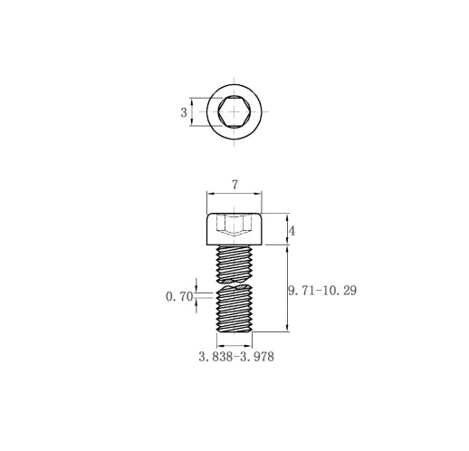 gb70.1 m4*10 內六角圓柱頭機螺釘