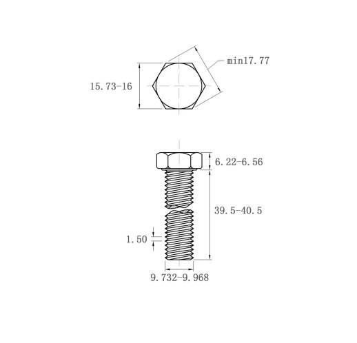 gb5783 m10*40 全螺纹六角头螺栓